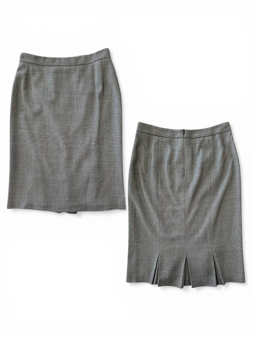 Max Mara MaxMara Italy Black Cream Dot Fitted Pleated Back Pencil Skirt 10